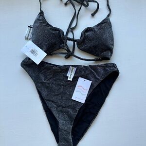Dippin' Daisy's Black Shimmery Bikini Set